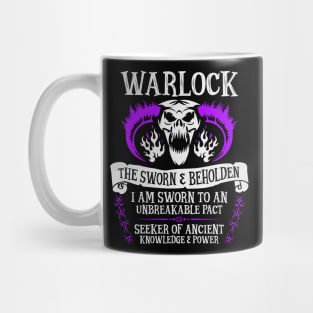 WARLOCK, THE SWORN AND BEHOLDEN - Dungeons & Dragons (White Text) Mug